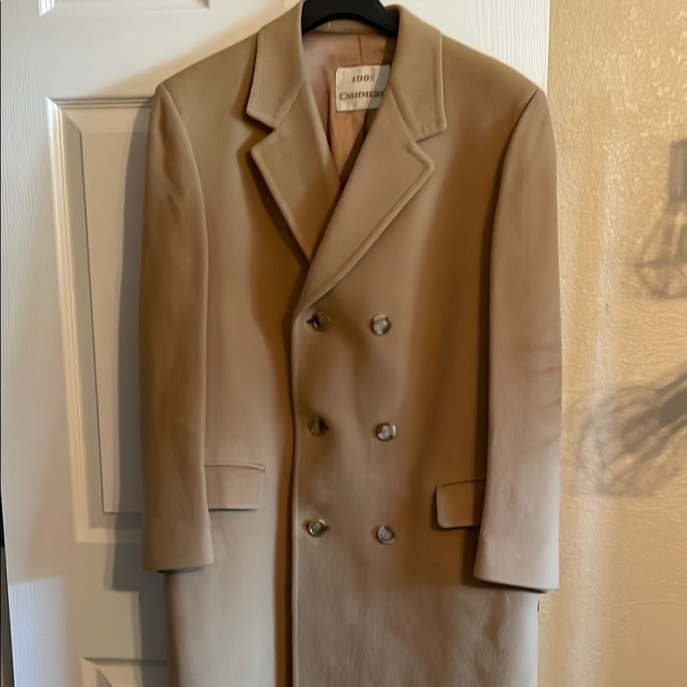 Camel Double-Breasted Men's Coat